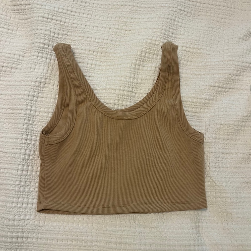 Etiquette Clothiers Tan Crop Top
